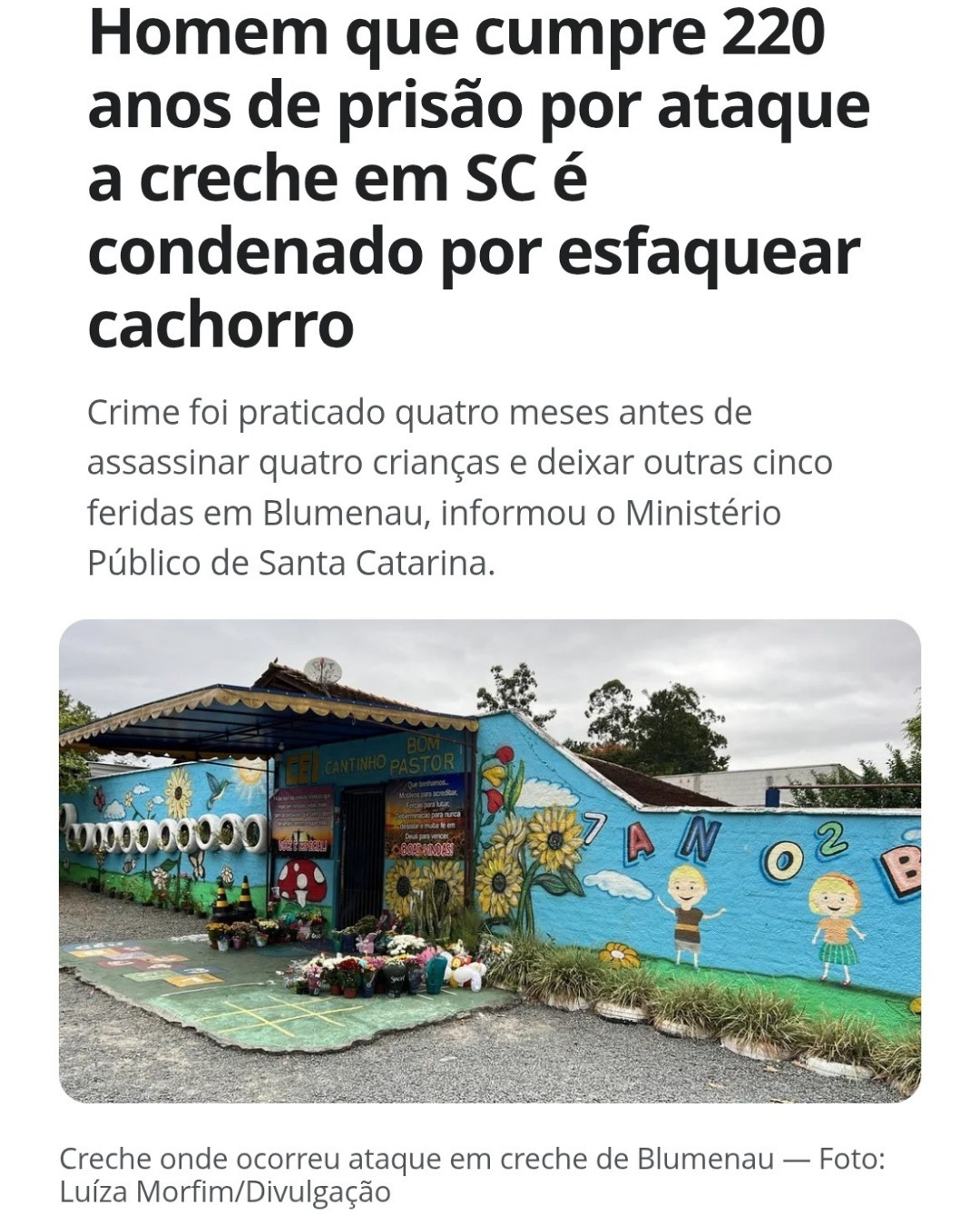 O homem condenado a 220 anos de prisão pelo ataque..