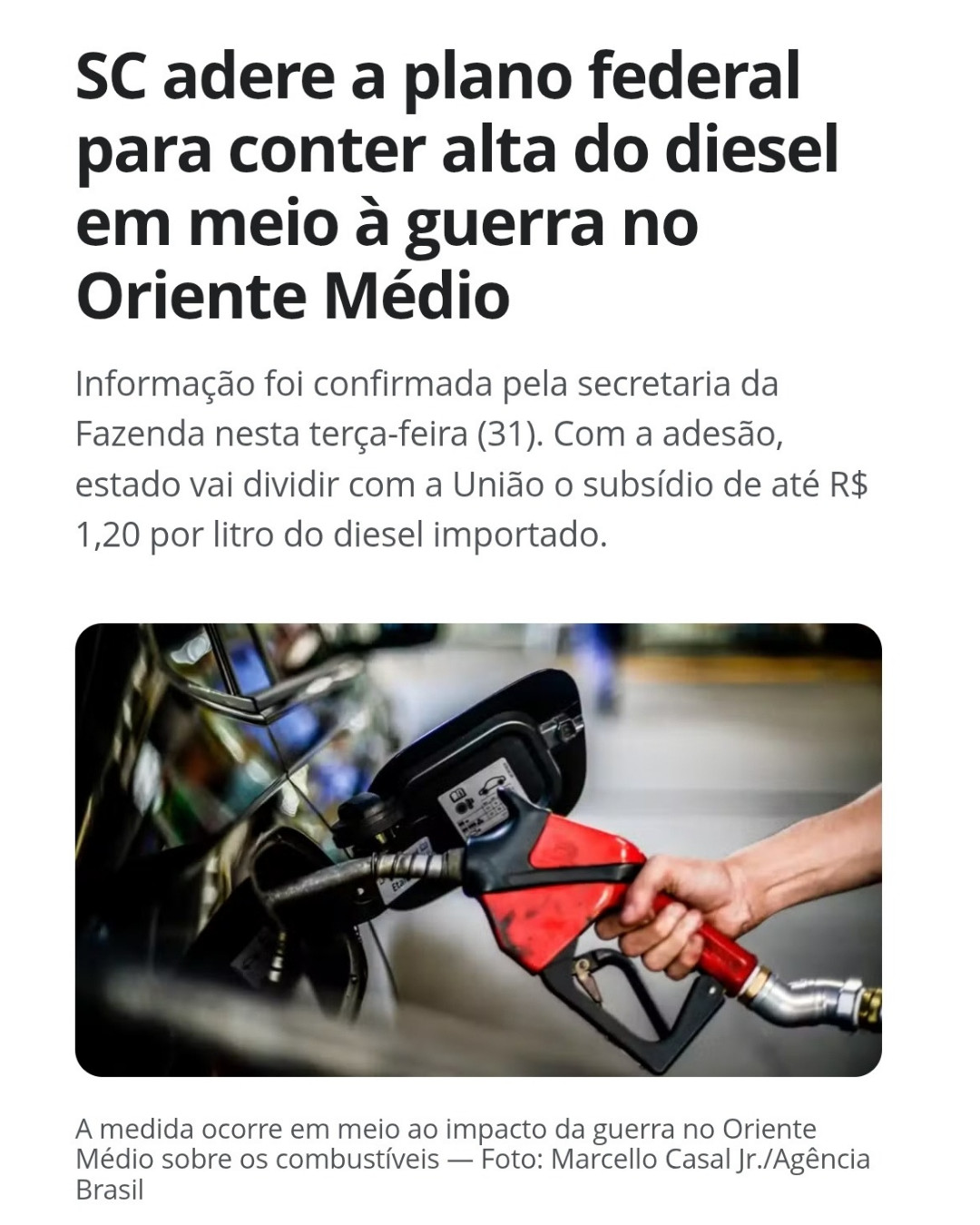 Santa Catarina aderiu ao plano federal para conter..